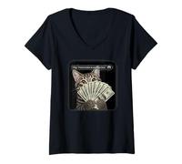 Donna Ring There is Motion at Your Front Door Funny Meme Cute Maglietta con Collo a V