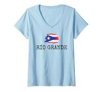 Donna Río Grande Country Puerto Rico Family Trip Travel Uomo Donna Maglietta con Collo a V