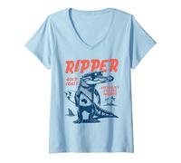 Donna Ripper Crocodile Surfer Australia GoldCoast Maglietta con Collo a V
