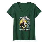 Donna Ripple Junction x My Hero Academia Katsuki Bakugo Anime Maglietta con Collo a V