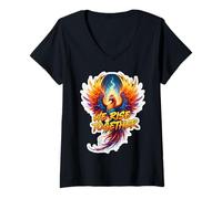 Donna Risaliamo insieme Phoenix Fire Bird Rising Ashes Team Group Maglietta con Collo a V
