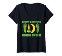 Donna Risparmio batterie Going Green Naughty Donne Volgare Maglietta con Collo a V