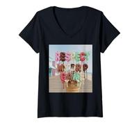 Donna Rispetta Il Mio Gioco a Goccia su Un Cono Gelato Maglietta con Collo a V