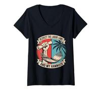 Donna Rispetta le leggi sul lavoro e il mio Hammock Labor Day Maglietta con Collo a V