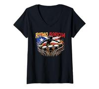 Donna Ritmo Boricua - Batteria portoricana Maglietta con Collo a V