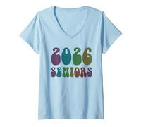 Donna Ritorno al Passato della Regola dell'annuario Seniors Ufficiale della Classe 2026 Maglietta con Collo a V