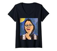 Donna Ritratti - Dipinto a mano da XLM di GK Maglietta con Collo a V