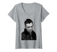 Donna Ritratto del cantante di Damon Albarn Blur Gorillaz di Andy Willsher Maglietta con Collo a V