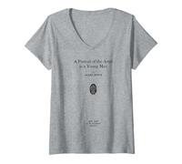 Donna Ritratto dell'artista come giovane James Joyce Titolo Maglietta con Collo a V
