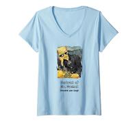 Donna Ritratto di Dr. Gachet con Occhiali da Sole per Vangogh Maglietta con Collo a V