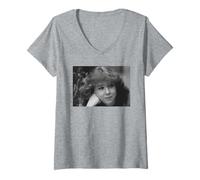 Donna Ritratto di Michelle Fowler Eastenders Star Susan Tully 1987 Maglietta con Collo a V