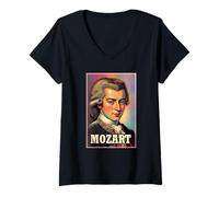 Donna Ritratto di Mozart 1780 Maglietta con Collo a V