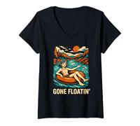 Donna River Float Trip Gone Floatin' River Fun da donna Maglietta con Collo a V