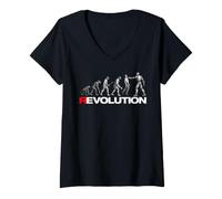 Donna Rivoluzione dell'intelligenza Artificiale da Evolution Anti AI Maglietta con Collo a V