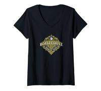 Donna Roast Coffee Premium Quality Una Tazza di caffè Maglietta con Collo a V