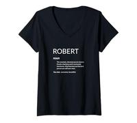 Donna Robert Is The Best Funny Name Definition Rob Robert Maglietta con Collo a V