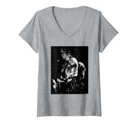 Donna Robert Smith della Cura Live 1982 di David Corio Maglietta con Collo a V