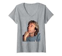 Donna Robin Gibb Bee Gees Febbre Notturna di Virginia Turbett Maglietta con Collo a V