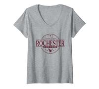 Donna Rochester New York - Etichetta Rochester NY Maglietta con Collo a V