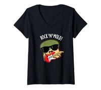 Donna Rock And Mold Divertente Pun Pane Maglietta con Collo a V