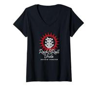 Donna Rock And Roll Uncle Gift Rockin Forever Maglietta con Collo a V