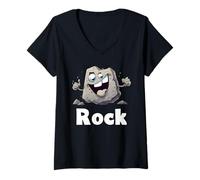 Donna Rock Forbici Carta Halloween Costumi Gruppo Famiglia Maglietta con Collo a V