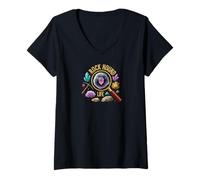 Donna Rock Hound Life Geologist Crystal Collector Mineral Hunter Maglietta con Collo a V