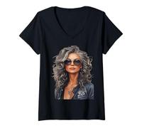 Donna Rock Star Heaven Sent Edizione Speciale Maglietta con Collo a V