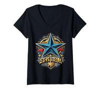 Donna Rock Stars Assemble Edizione Limitata Maglietta con Collo a V