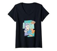 Donna Rocko's Modern Life Dizzy Rocko Colorful Retro Cartoon Maglietta con Collo a V