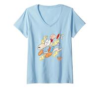 Donna Rocko's Modern Life Funny Face Maglietta con Collo a V