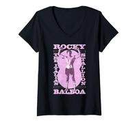 Donna Rocky Gun Show Maglietta con Collo a V