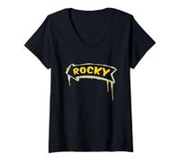 Donna Rocky Horror Show Rocky Graffiti Maglietta con Collo a V