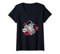 Donna Rocky I Only Needed You Valentine Maglietta con Collo a V