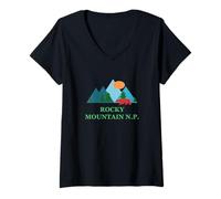 Donna Rocky Mountain National Park Vacation Design Maglietta con Collo a V
