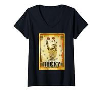 Donna Rocky The Italian Stallion Poster Maglietta con Collo a V