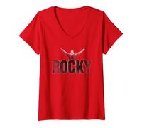 Donna Rocky Victory Distressed Maglietta con Collo a V