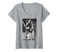 Donna Rod Stewart Ian McLagan Ronnie Wood facce in tour Maglietta con Collo a V