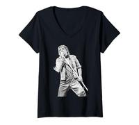 Donna Rod Stewart Live Wembley Foolish Behaviour Tour 1980 Volti Maglietta con Collo a V