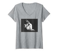 Donna Rod Stewart of Faces European Tour Bruxelles Belgio 1976 Maglietta con Collo a V