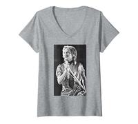 Donna Rod Stewart Wembley Arena Foolish Behaviour Tour 1980 Volti Maglietta con Collo a V