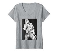 Donna Rod Stewart Wembley Foolish Behaviour Tour Live 1980 Volti Maglietta con Collo a V