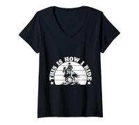 Donna Rodeo Horse Riding This Is How I Ride Cowboy Maglietta con Collo a V