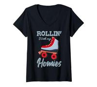 Donna Rollin with My Homies - Pattini a rotelle per Ragazza Maglietta con Collo a V