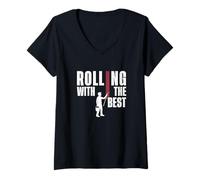 Donna Rolling with The Best House Painting Un Pittore Professionista Maglietta con Collo a V