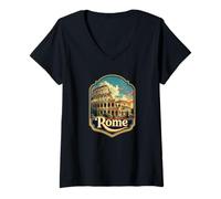 Donna Roma Colosseo Maglietta con Collo a V