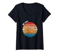 Donna Roma Italia La mia città Cultura italiana Maglietta con Collo a V