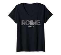 Donna Roma, Italia Souvenir Maglietta con Collo a V