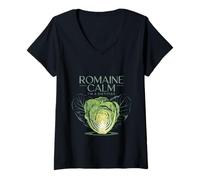 Donna Romaine Calm I'm A Dietitian Dieta nutrizionale sana --- Maglietta con Collo a V
