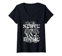 Donna Romani 6 Serve sin No More Versetto Bibbia Cattolica Maglietta con Collo a V